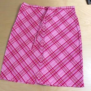 Red and Pink plaid skirt